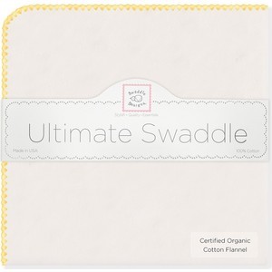 Фланелевая пеленка SwaddleDesigns Organic Natural w/Yellow (SD-004Y)