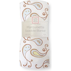 Пеленка детская тонкая SwaddleDesigns Маркизет Pstl Blue Paisley (SD-122PB)