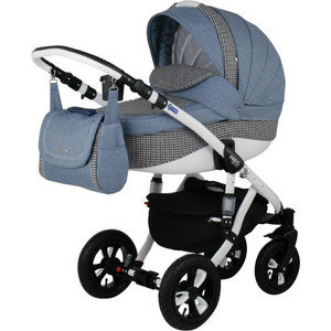 Коляска BEBE-MOBILE Mario Рогожка - Синий Джинс (KBMM-0555646K)