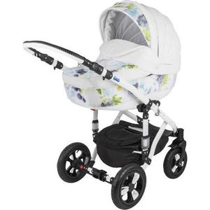 Коляска 2 в 1 BEBE-MOBILE Toscana Eko Белый в Принт (Цветы) - Белый (KBMTES100-02162S)