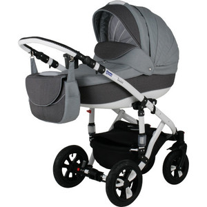 Коляска 2 в 1 BEBE-MOBILE Toscana Графит Перфорированный в Квадратик - Серый (KBMT-0215PIK18)