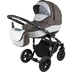 Коляска 2 в 1 BEBE-MOBILE Toscana Серый в Принт (Вензеля) - Графит (KBMT-0215539G)