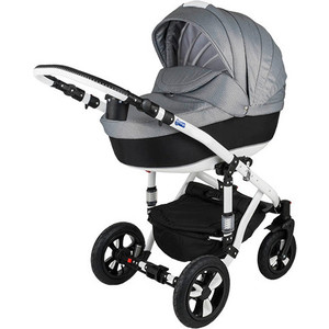Коляска 2 в 1 BEBE-MOBILE Toscana Серый с Черным вкраплением - Черный (KBMT-0215547G)