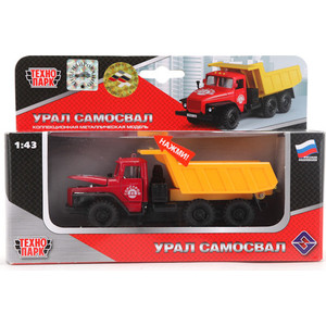 Машинка Технопарк УРАЛ самосвал бордовая (CT-1054-DUMP-4)