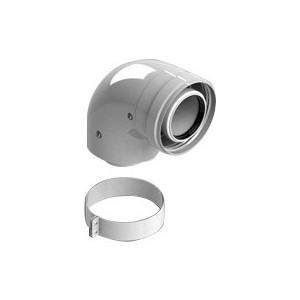 Отвод STOUT 90 градусов диаметр 60/100 м/п PP-FE с адаптером (совместим с Vaillant и Ariston) (SCA-8610-230090)