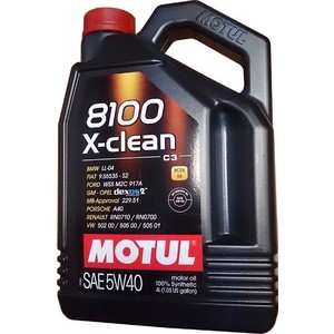 все цены на Моторное масло MOTUL 8100 X-Clean 5w-40 4 л онлайн