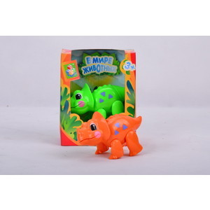 Динозавр 1Toy зеленый/оранжевый Т57443