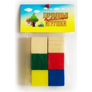 Деревянные игрушки Русские деревянные игрушки цветные 6 шт (Д154б)