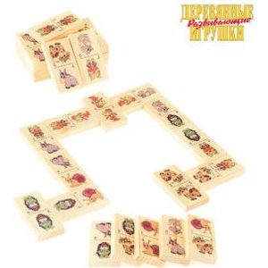 Настольная игра Русские деревянные игрушки Домино большое Животные 2 (Д203а)