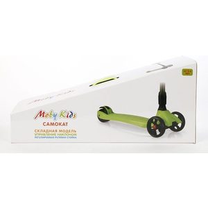 Самокат Moby Kids складной управление наклоном зеленый (64632)