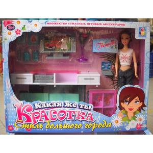 Набор мебели 1Toy Красотка с куклой гостиная с телевизором Т54499