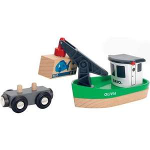 Brio Корабль с краном-погрузчиком на магните и вагончиком (33598)
