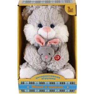 Игрушка мягкая Fluffy Family Мама и малыш Зайка (681019)