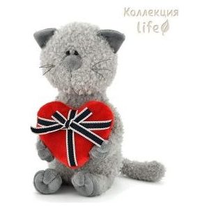 Игрушка мягкая Оранж Кот Обормот с сердцем (OS080/30)
