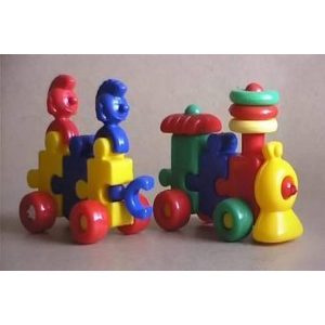 Игрушка Строим вместе Паровоз с вагоном и индейца (5003)