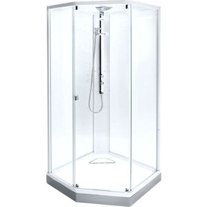Душевая кабина IDO Showerama 8-5 90х90x220 см, профиль белый, художественное стекло Dandelion II/ узорчатое стекло (4985029909)