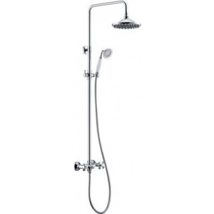 Душевая система BelBagno Slip со смесителем для ванны, верхним и ручным душем, (ручки Foglio), хром (SLI-DOC-CRM/Foglio)