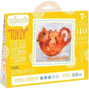 Набор для картин шерстью Toyzy Рыжий кот (TZ-P031)