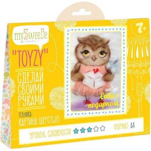 Набор для картин шерстью Toyzy Сова с подарком (TZ-P032)