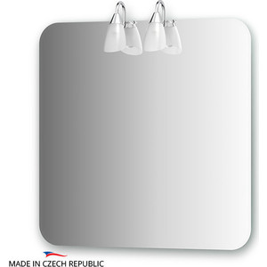 Зеркало Ellux Classic 75х75 см, с 2-мя светильниками 80 W (CLA-A2 0018)
