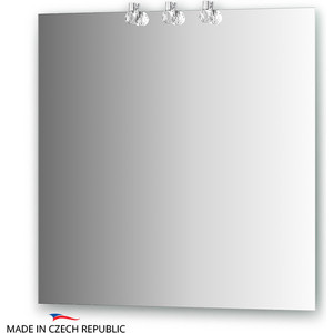 Зеркало Ellux Crystal 75х75 см, с 3-мя светильниками 60 W (CRY-D3 0210)