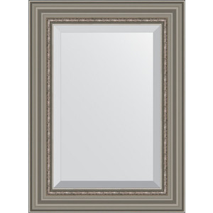 Зеркало с фацетом в багетной раме Evoform Exclusive 56x76 см, римское серебро 88 мм (BY 1227)