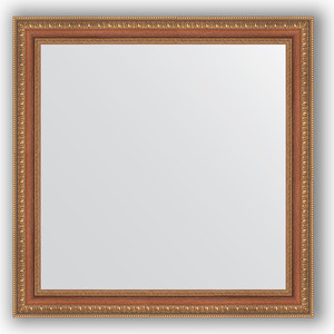 Зеркало в багетной раме Evoform Definite 65x65 см, бронзовые бусы на дереве 60 мм (BY 3139)