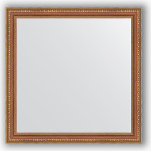 Зеркало в багетной раме Evoform Definite 75x75 см, бронзовые бусы на дереве 60 мм (BY 3235)