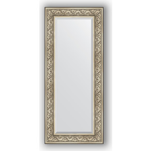 Зеркало с фацетом в багетной раме Evoform Exclusive 60x140 см, барокко серебро 106 мм (BY 3528)