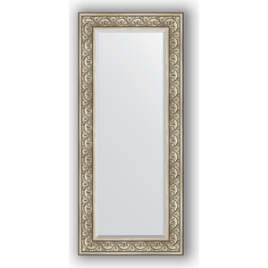 Зеркало с фацетом в багетной раме Evoform Exclusive 65x150 см, барокко серебро 106 мм (BY 3554)