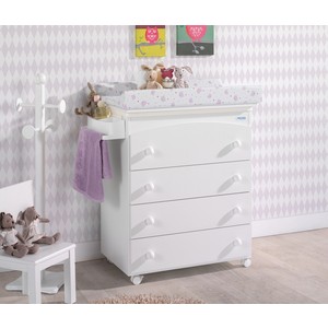 Комод пеленальный Micuna B-970 white матрасик pink bears