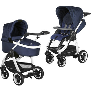 Коляска 2 в 1 Teutonia Cosmo V4 Pearl 6025 Atlantic с ручным тормозом