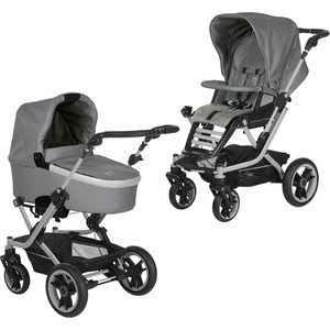 Коляска 2 в 1 Teutonia Mistral S V4 Titanium 6055 Slate серый эко-кожа с ручным тормозом