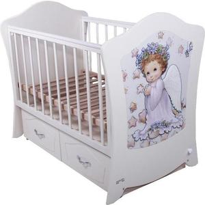 Кроватка Vikalex Magic Simphony 120х60 маятник с ящиком белый