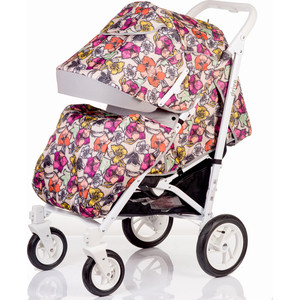Коляска прогулочная BabyHit Drive цветы, белая рама