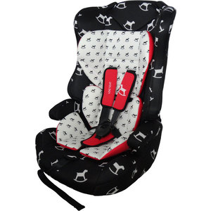 Автокресло BabyHit группы 1/2/3 Log's Seat чёрно-белая с лошадками