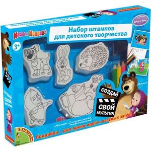Набор для творчества Маша и Медведь Творчество со штампами арт 001