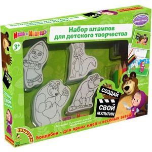 Набор для творчества Маша и Медведь Творчество со штампами арт 002