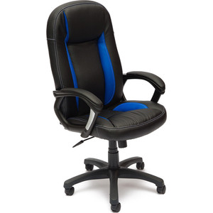 Кресло TetChair BRINDISI ST кож/зам, черный/синий/черный перфорированный, 36-6/36-39/36-6/06