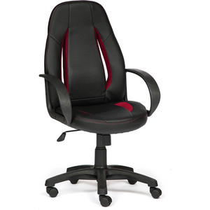 Кресло TetChair ENZO кож/зам+ткань, черный/черный перфорированный/бордо, 36-6/36-6/06/13