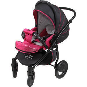 Коляска 2 в 1 Tutis Zippy Sport plus рама,короб,прогулка серый,фуксия