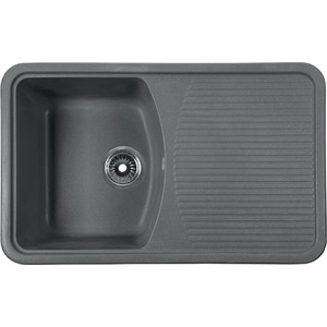 Мойка кухонная Rossinka 74,2x46 реверсивная, с сифоном (RS76-47SW-Gray)