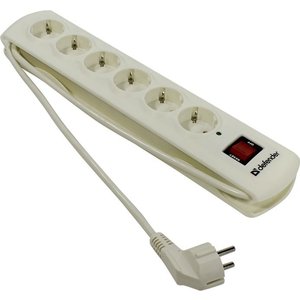 Сетевой фильтр Defender DFS 901 1,5м 6 розеток white