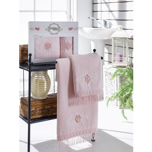 Набор из 2 полотенец Pupilla Stil бамбук с гипюром (50x90/70x140) (8936 кремовый) grand stil krabik 3b