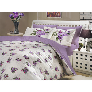 Комплект постельного белья Hobby home collection 1,5 сп, поплин, Paris Spring, лиловый (1501000141)