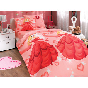 Комплект постельного белья Hobby home collection 1,5 сп, ранфорс, Prenses, красный (1501000267)