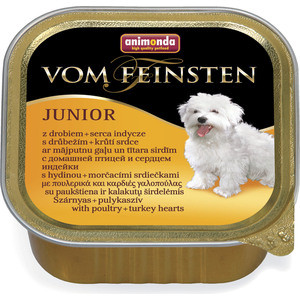 Консервы Animonda Vom Feinsten Junior с мясом домашней птицы и сердцем индейки для щенков и юниоров 150г (82973)