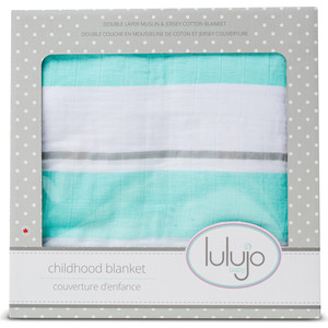 Lulujo Детское одеяло Аква полоски Aqua Stripe, 96х96 см. (45301)