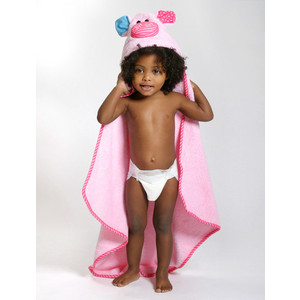 Zoocchini Полотенце с капюшоном для малышей (0-18m) (Свинка Пигги) Pinky the Piglet) (00555)