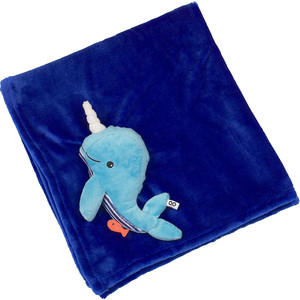 Zoocchini Одеяло с игрушкой Кит / синее (00518)